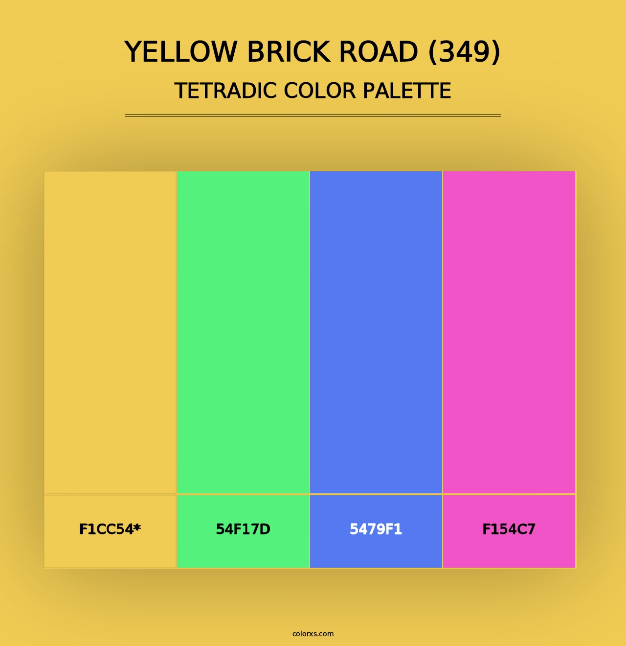 Yellow Brick Road (349) - Tetradic Color Palette