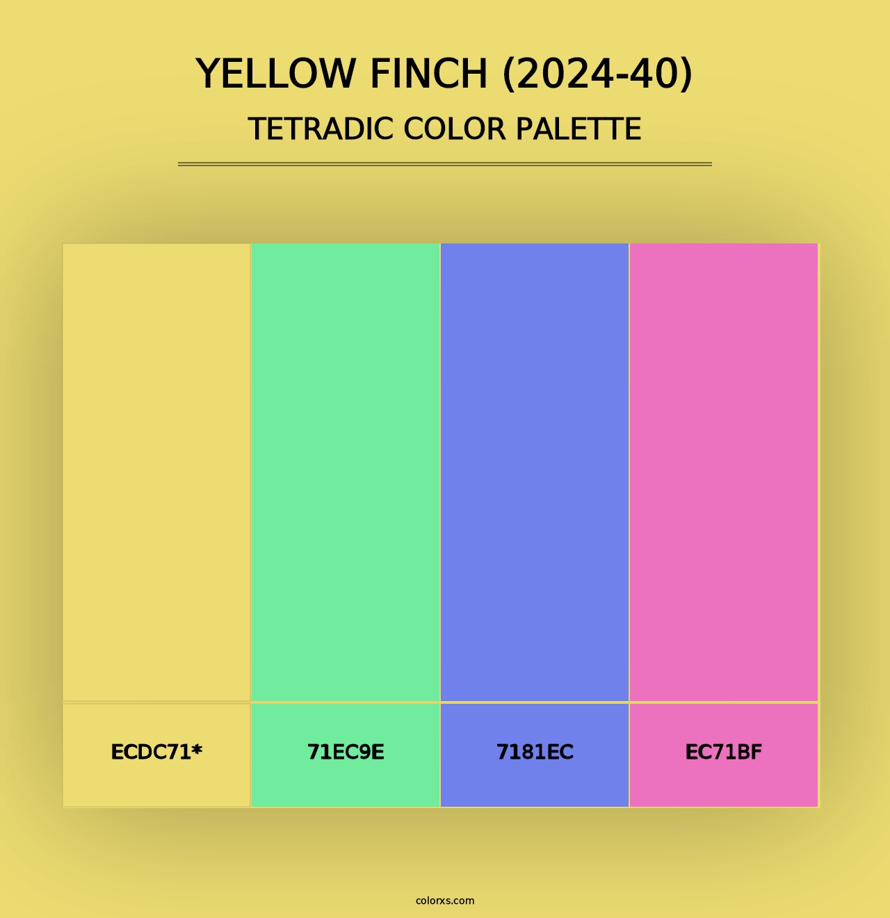 Yellow Finch (2024-40) - Tetradic Color Palette