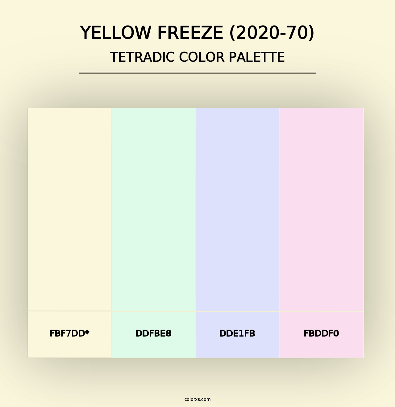 Yellow Freeze (2020-70) - Tetradic Color Palette