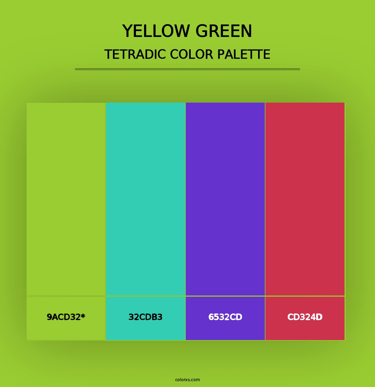 Yellow Green - Tetradic Color Palette