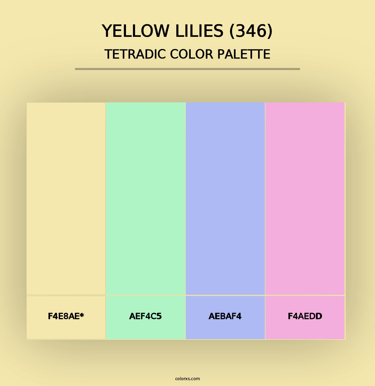 Yellow Lilies (346) - Tetradic Color Palette