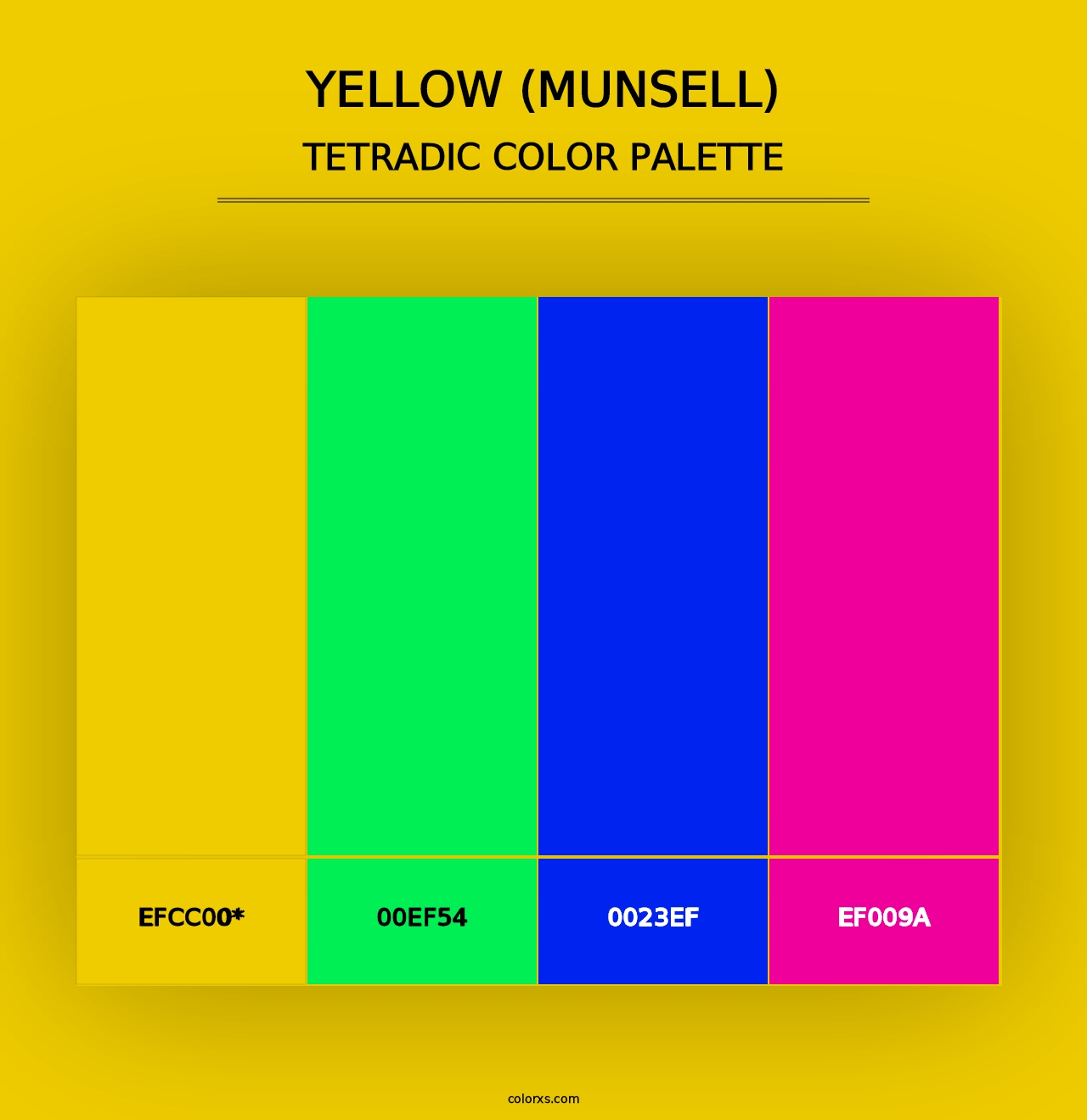 Yellow (Munsell) - Tetradic Color Palette