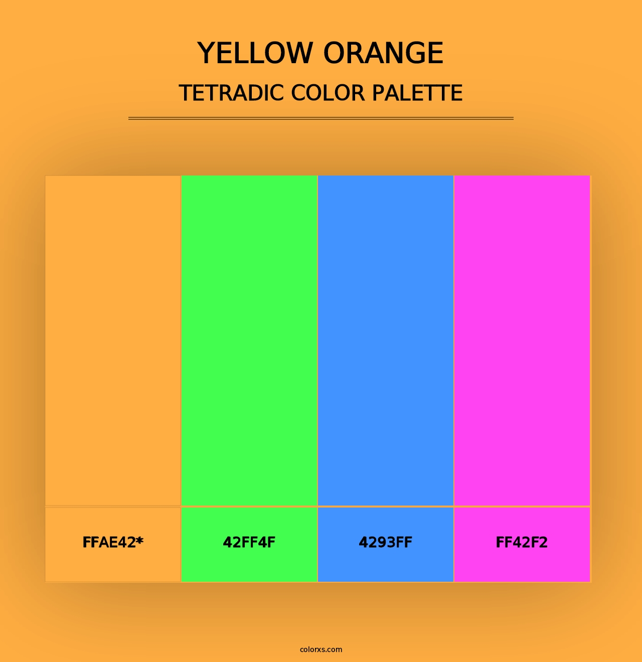 Yellow Orange - Tetradic Color Palette