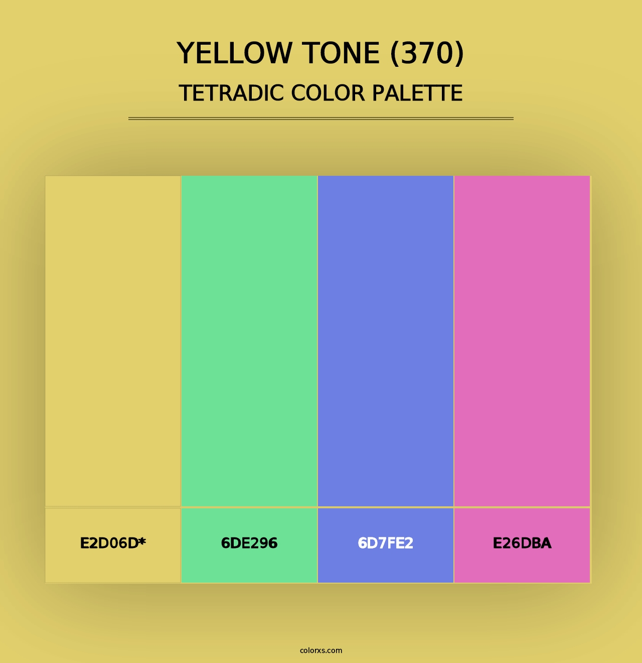 Yellow Tone (370) - Tetradic Color Palette