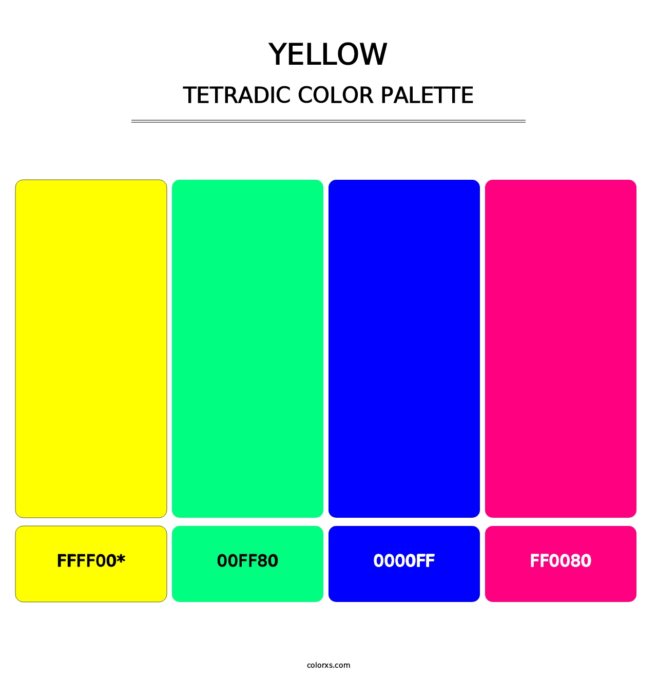 Yellow - Tetradic Color Palette