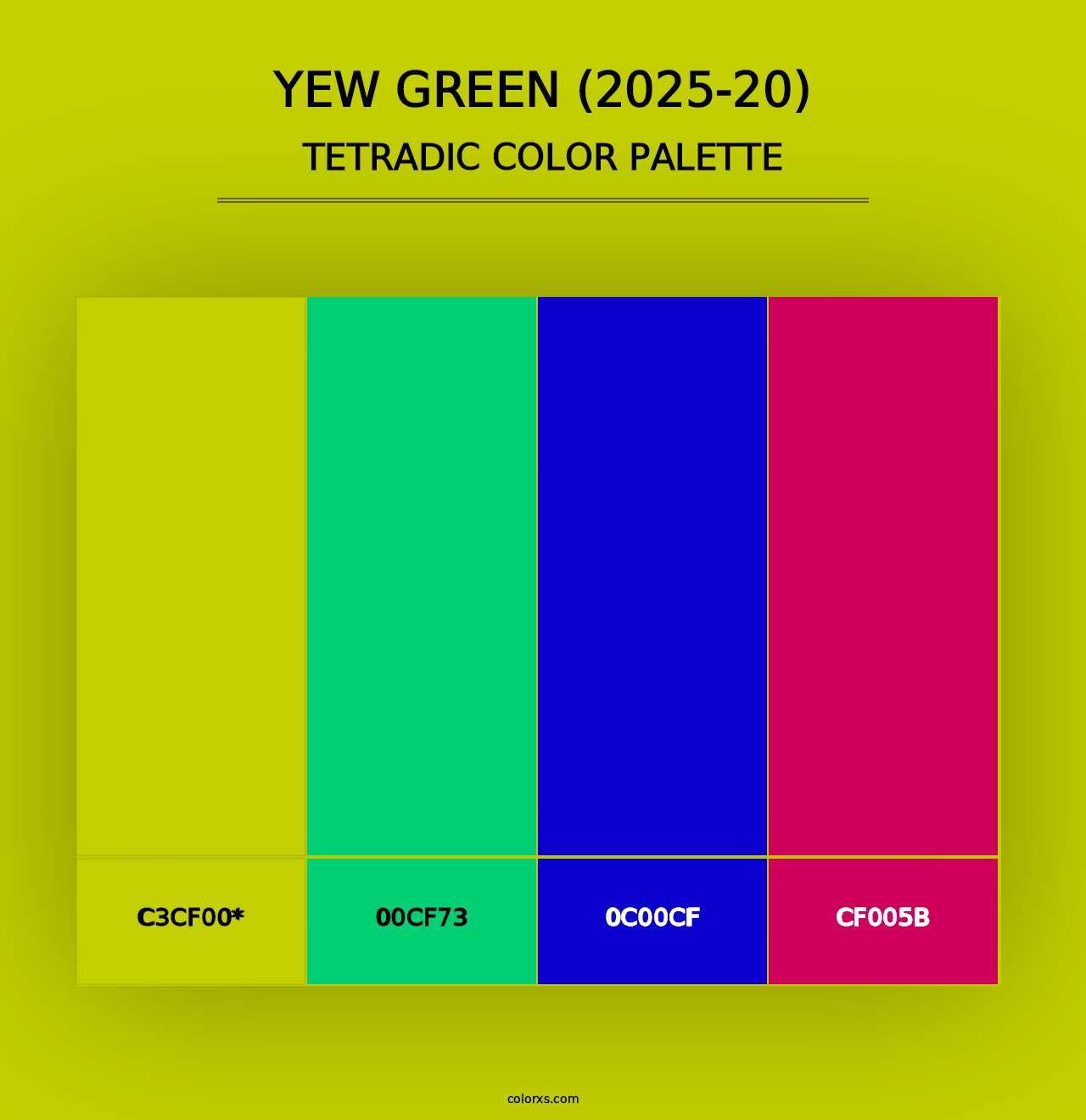 Yew Green (2025-20) - Tetradic Color Palette