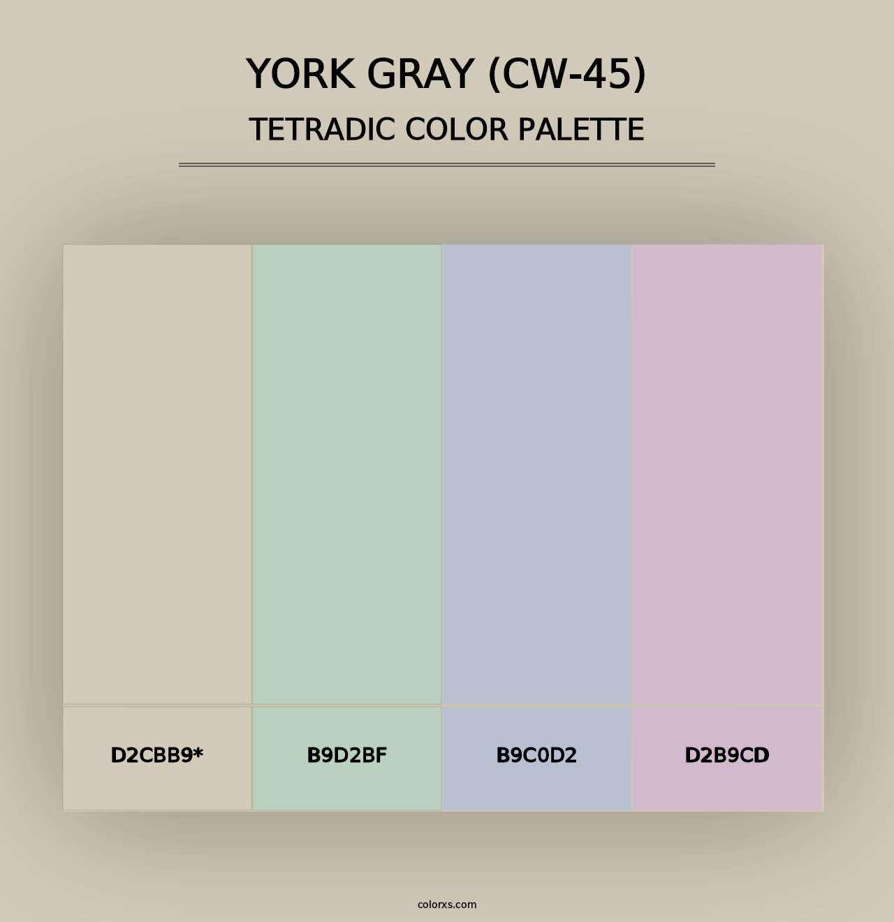 York Gray (CW-45) - Tetradic Color Palette