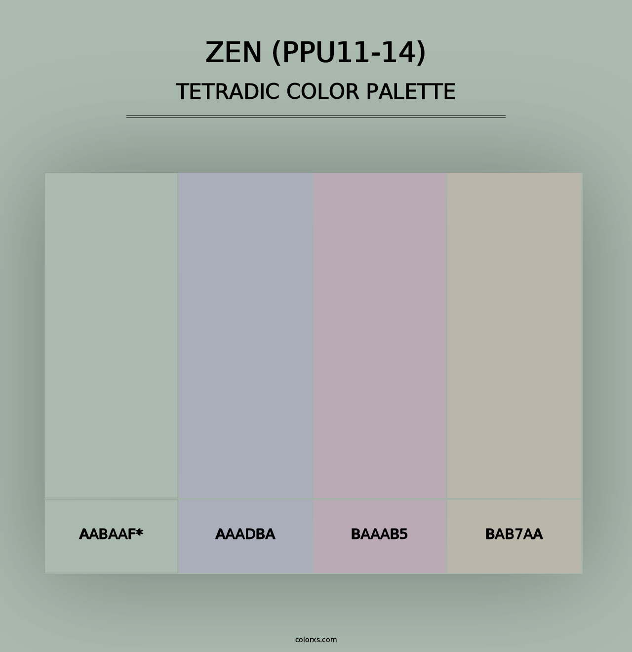 Zen (PPU11-14) - Tetradic Color Palette