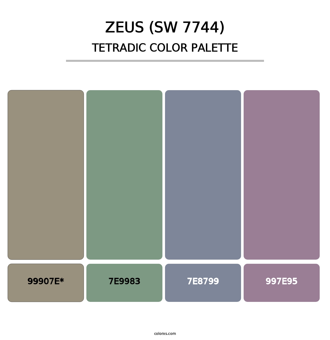 Zeus (SW 7744) - Tetradic Color Palette