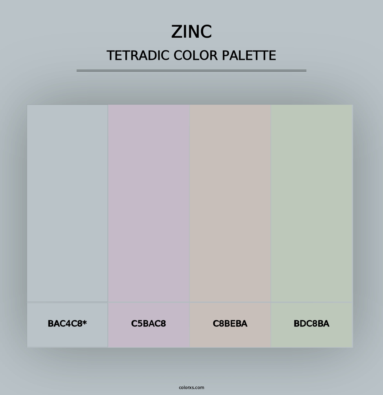 Zinc - Tetradic Color Palette