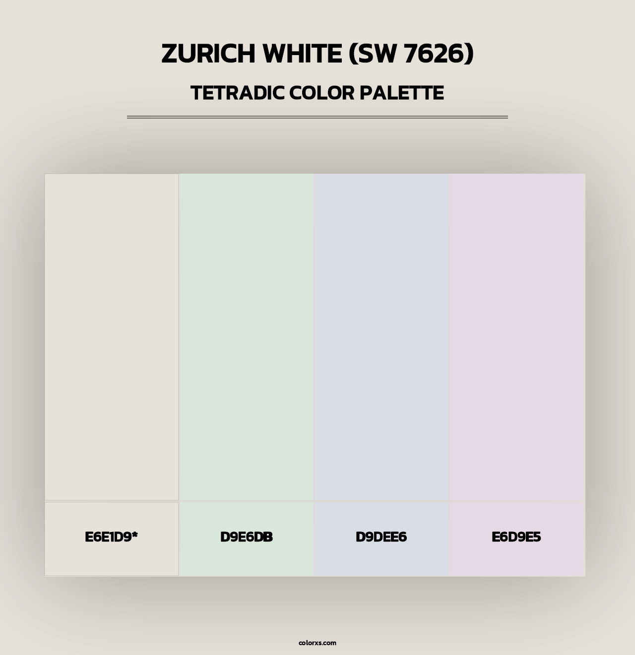 Zurich White (SW 7626) - Tetradic Color Palette