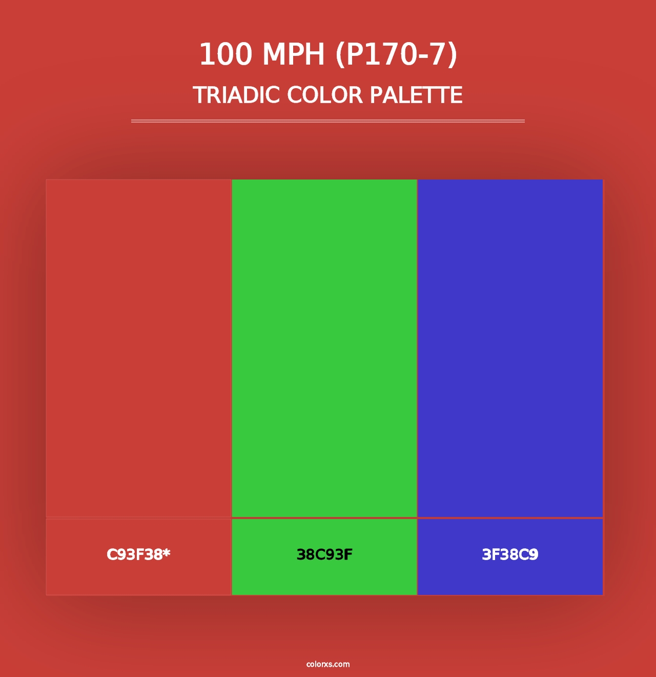 100 Mph (P170-7) - Triadic Color Palette