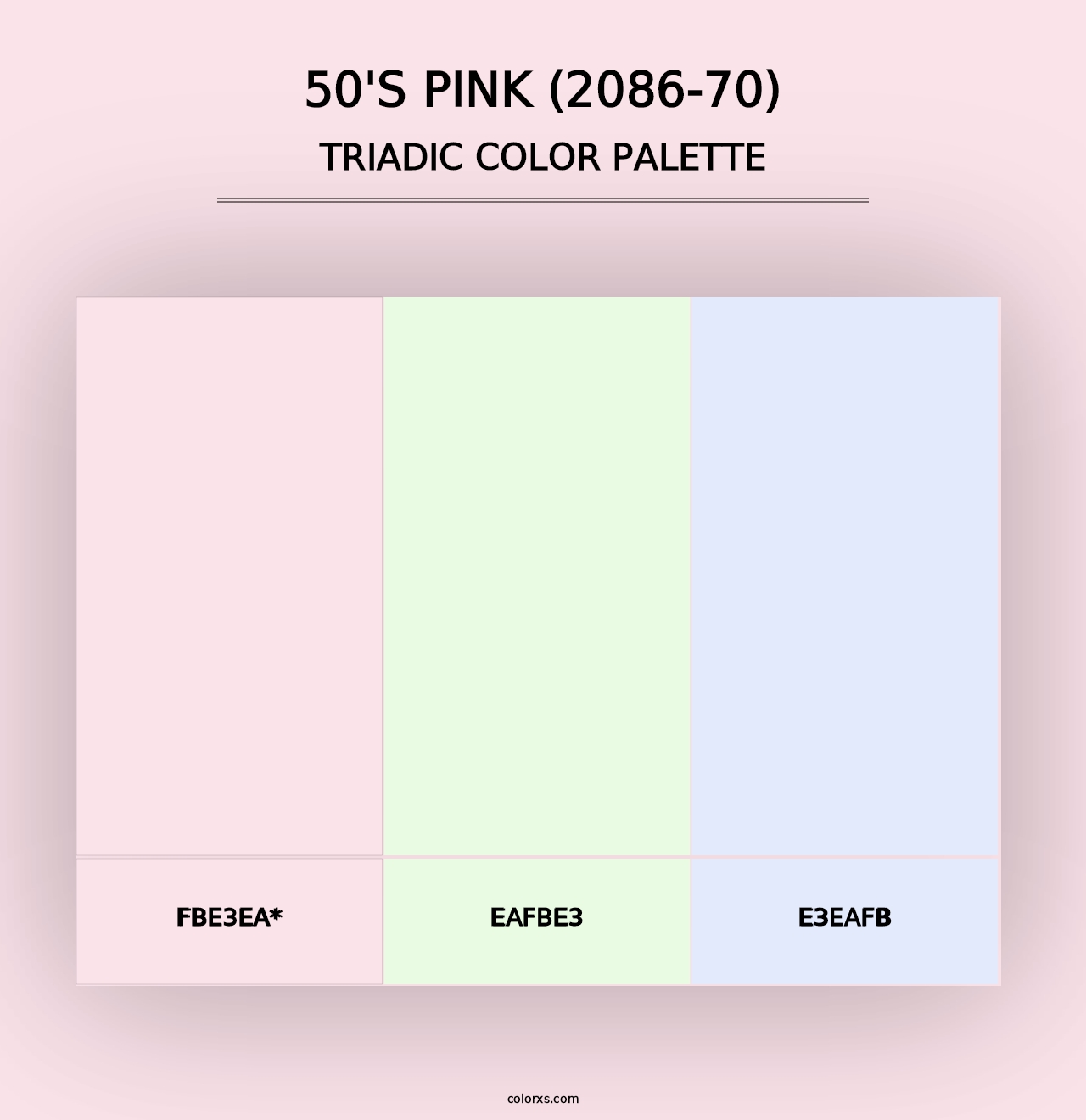 50's Pink (2086-70) - Triadic Color Palette