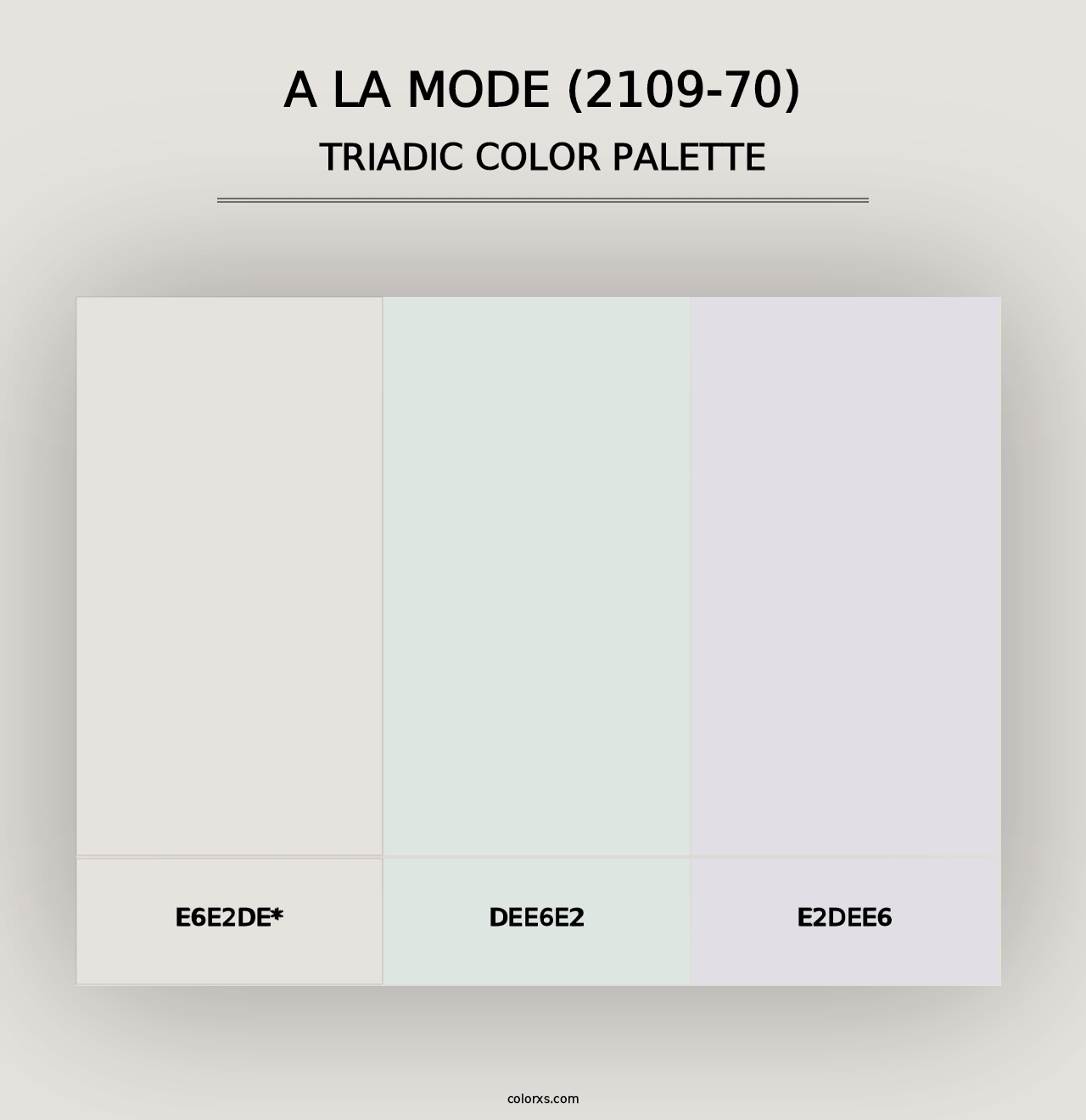 A la Mode (2109-70) - Triadic Color Palette