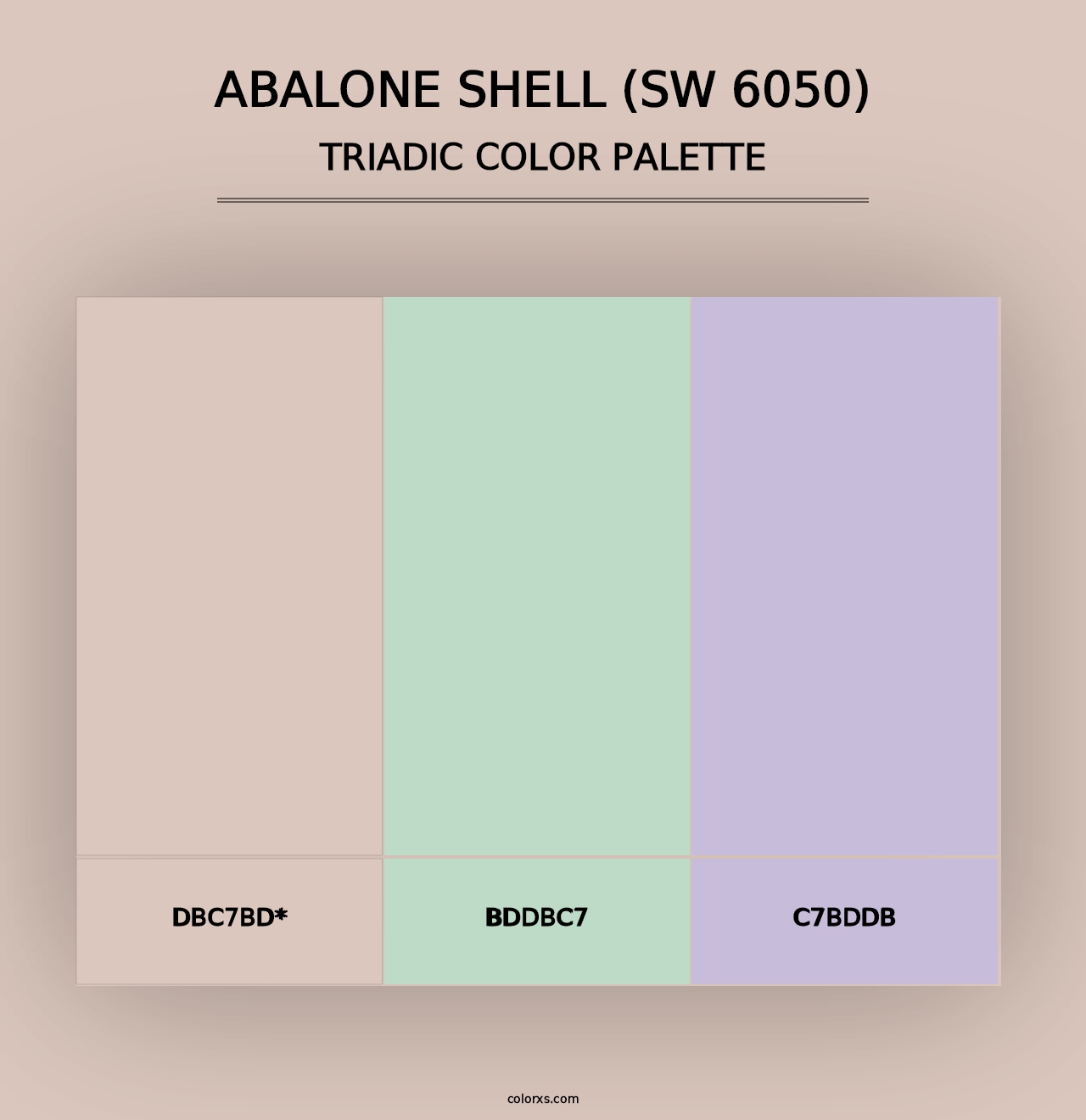 Abalone Shell (SW 6050) - Triadic Color Palette