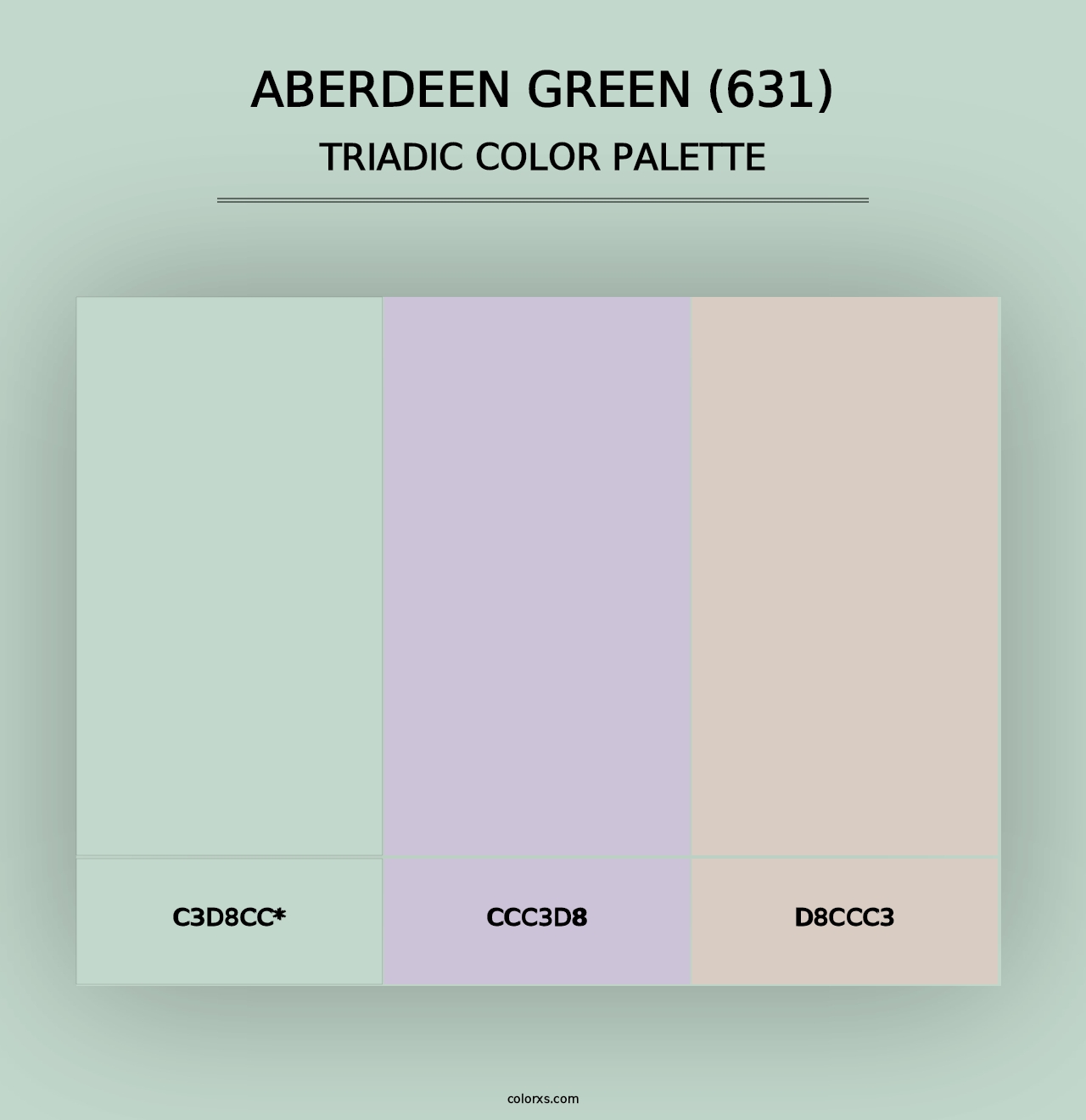 Aberdeen Green (631) - Triadic Color Palette