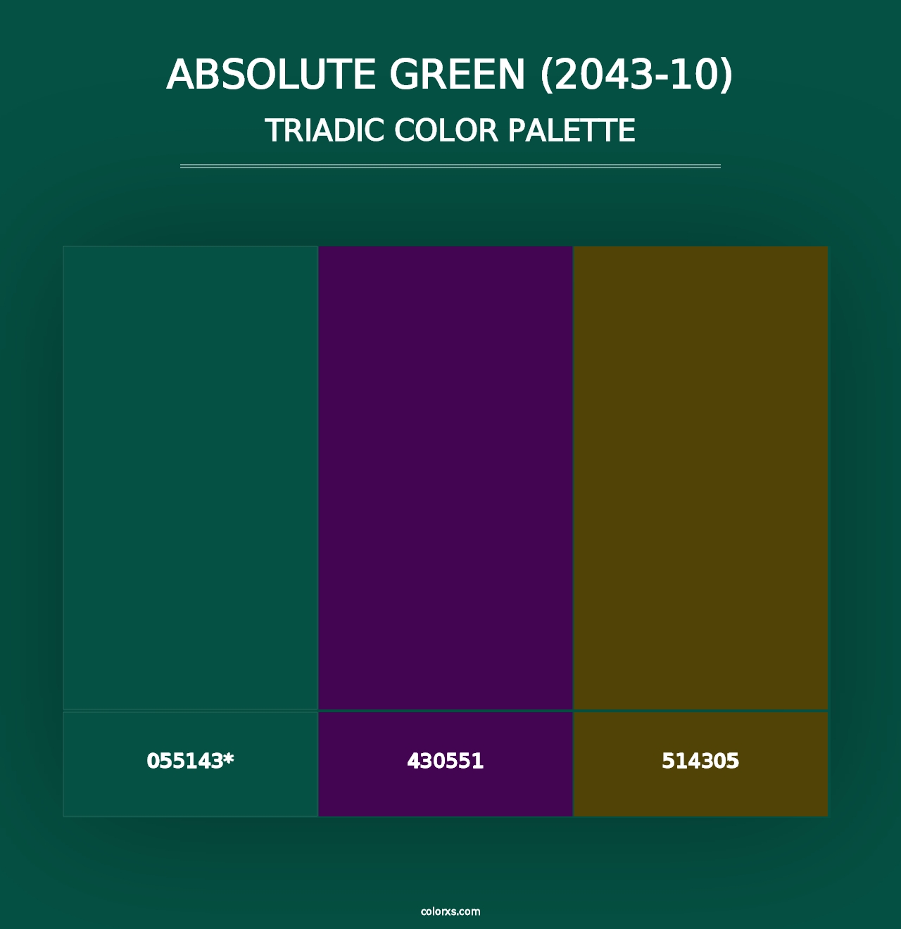 Absolute Green (2043-10) - Triadic Color Palette