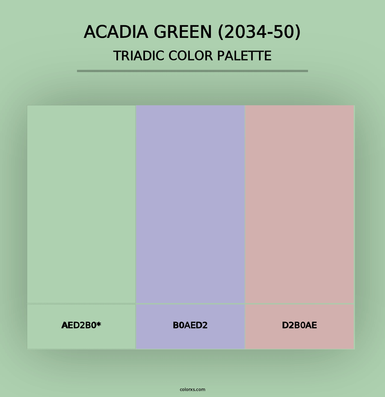 Acadia Green (2034-50) - Triadic Color Palette