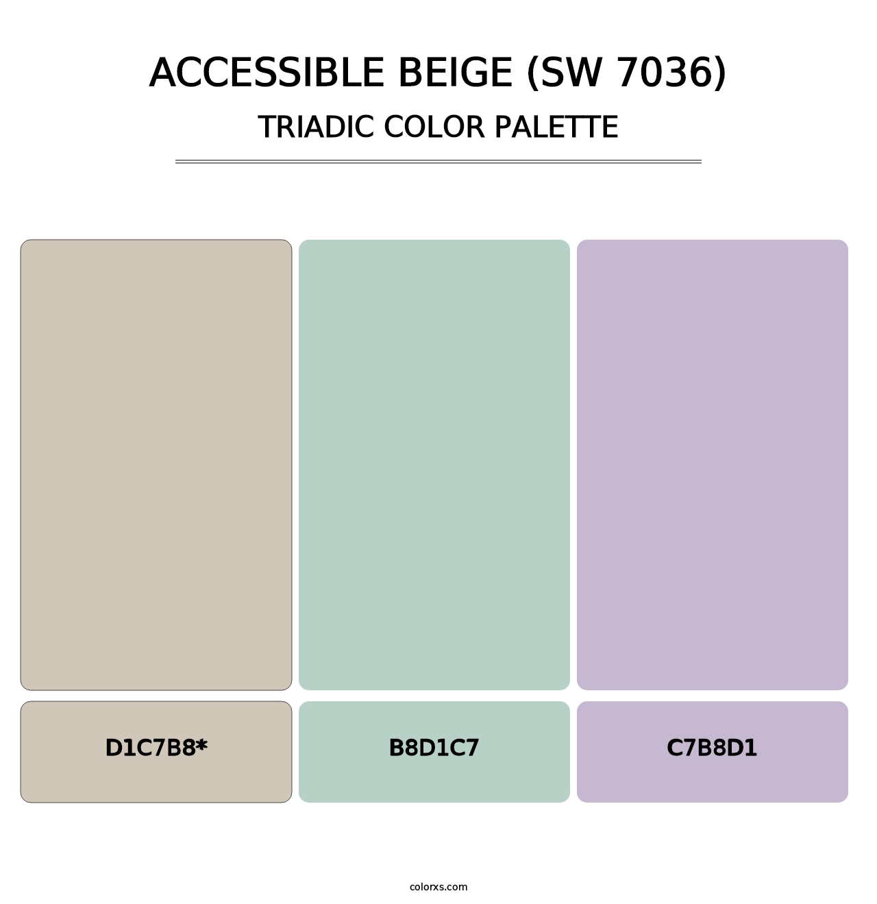 Accessible Beige (SW 7036) - Triadic Color Palette