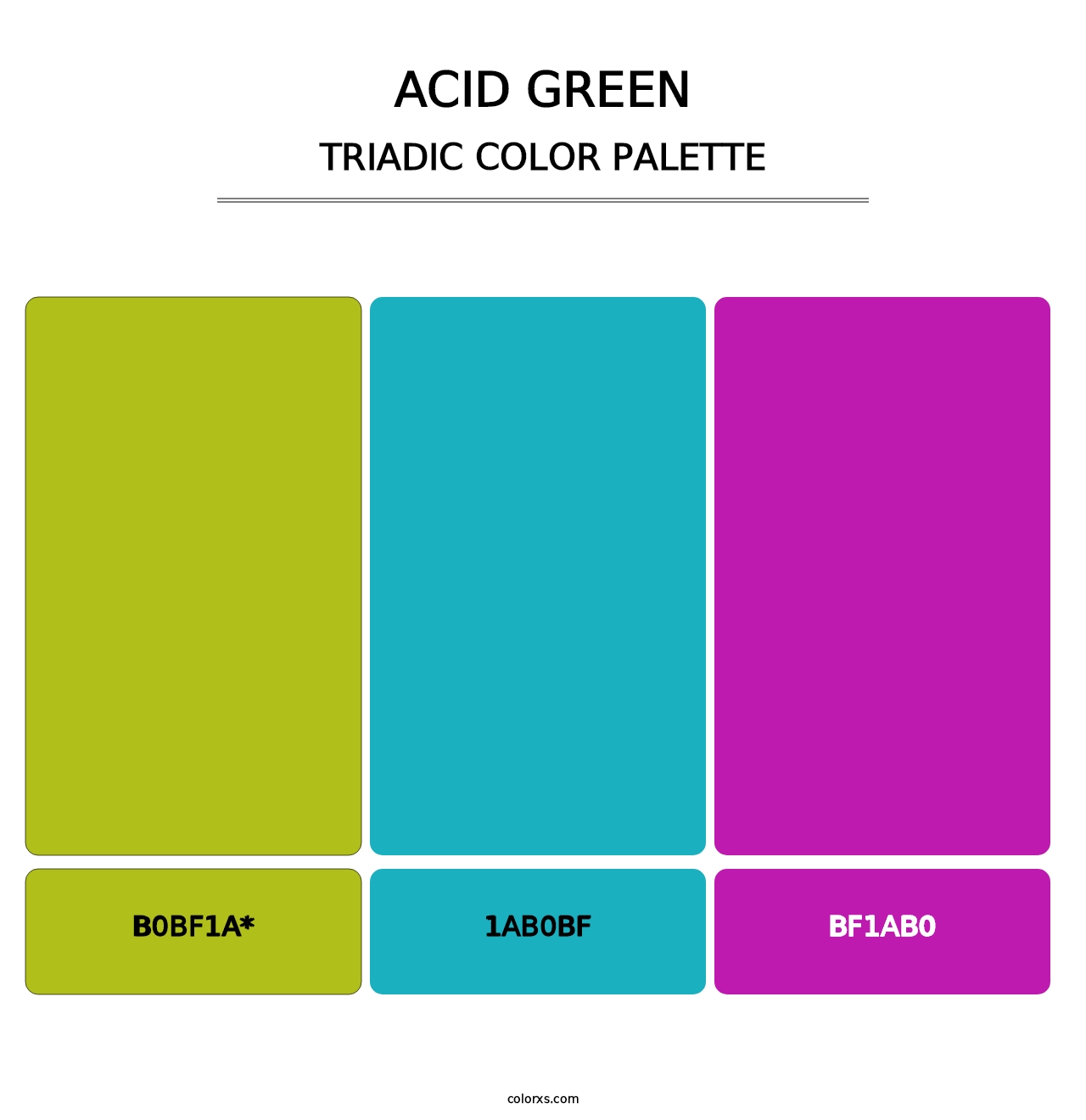 Acid Green - Triadic Color Palette