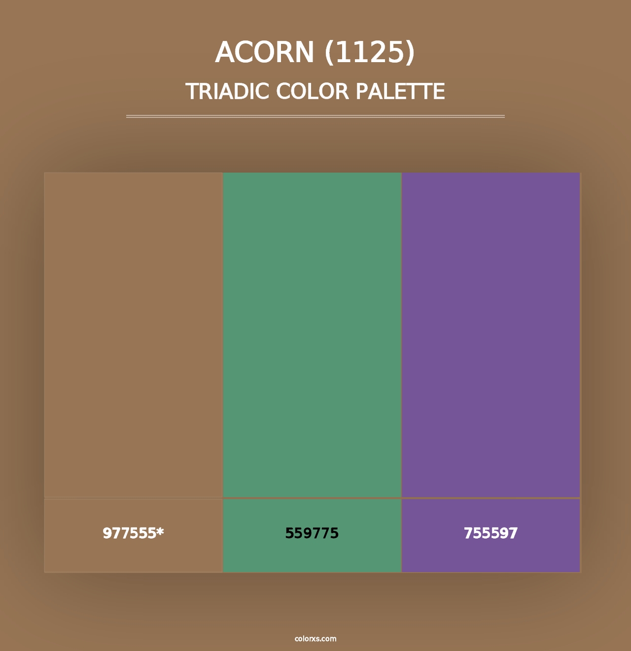 Acorn (1125) - Triadic Color Palette