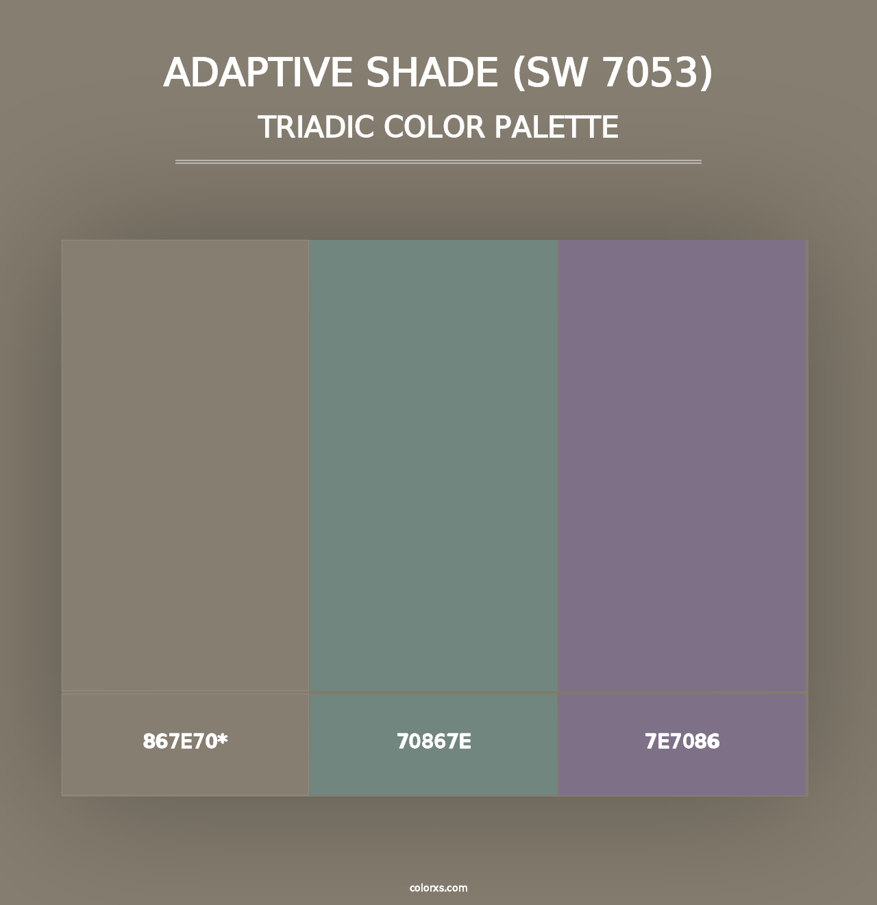 Adaptive Shade (SW 7053) - Triadic Color Palette