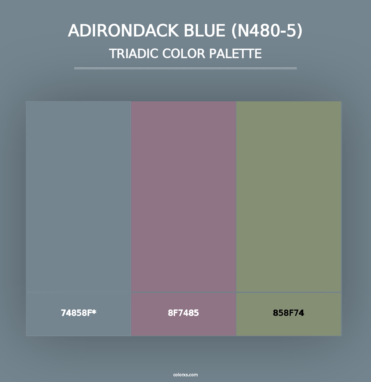 Adirondack Blue (N480-5) - Triadic Color Palette