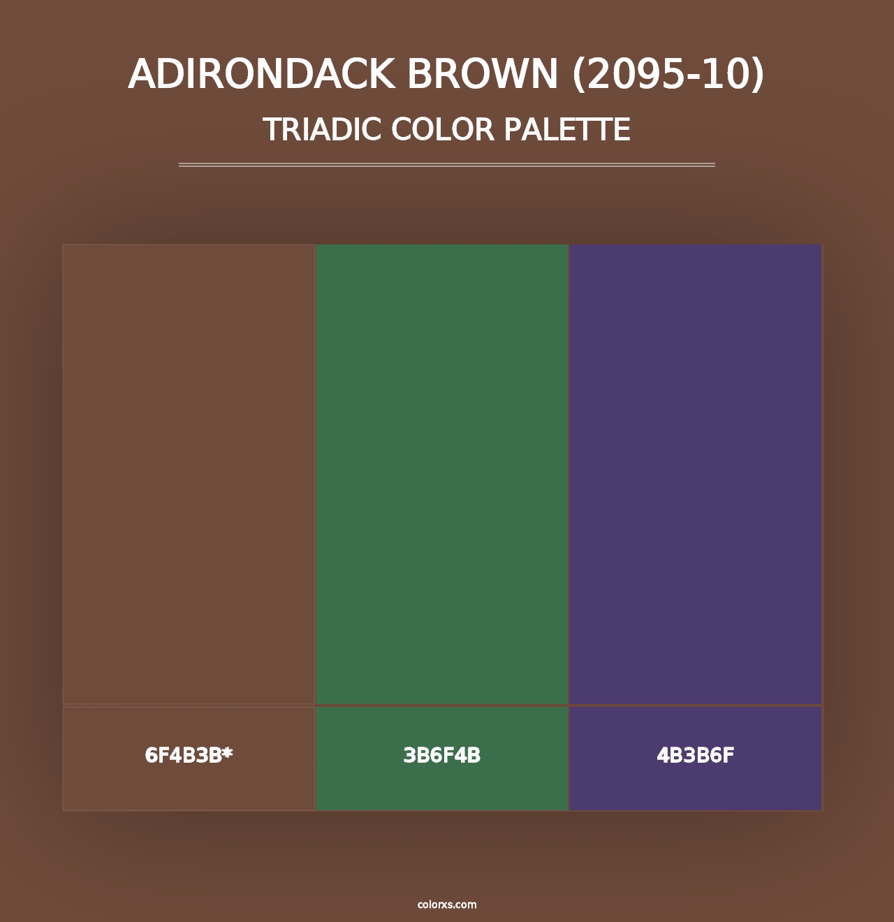 Adirondack Brown (2095-10) - Triadic Color Palette