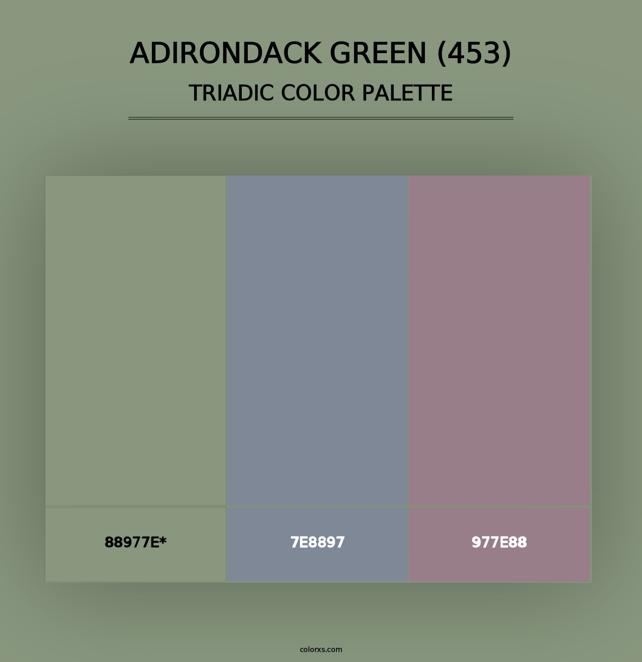 Adirondack Green (453) - Triadic Color Palette