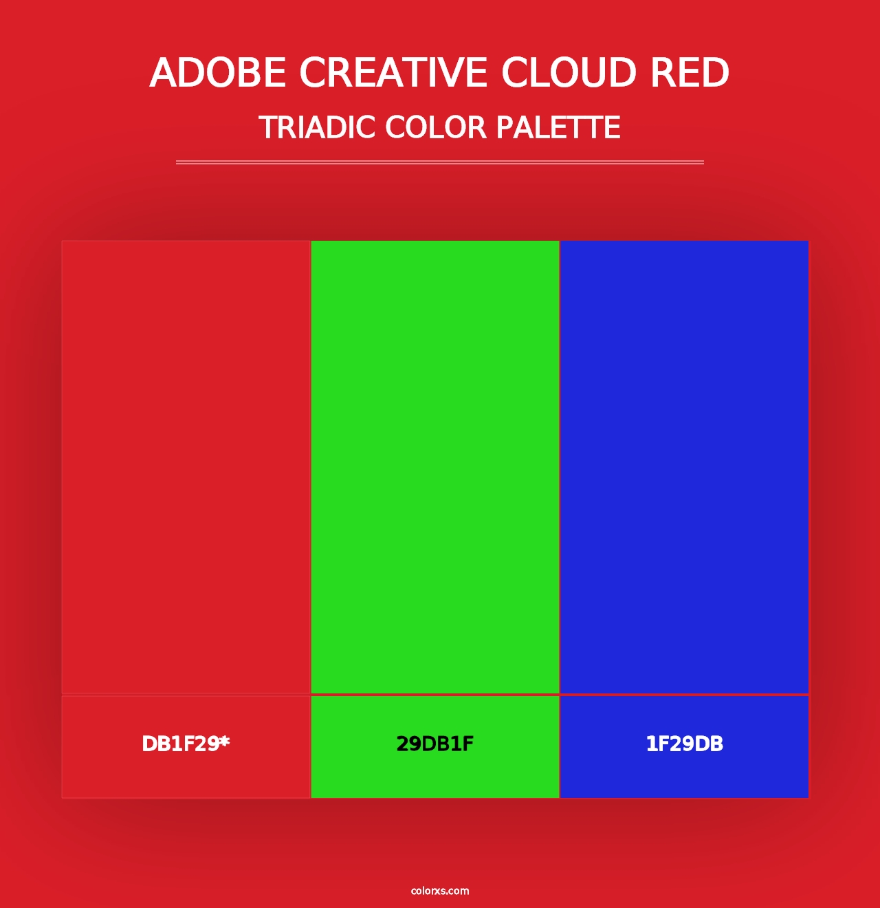 Adobe Creative Cloud Red - Triadic Color Palette