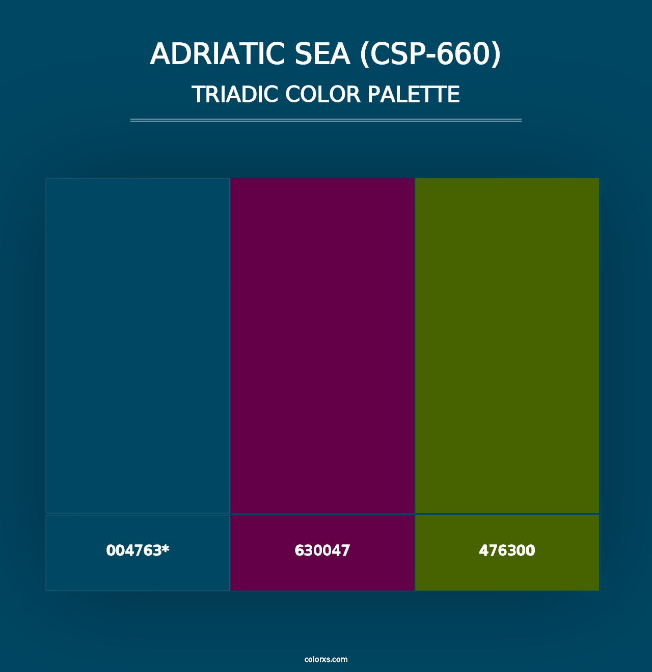 Adriatic Sea (CSP-660) - Triadic Color Palette