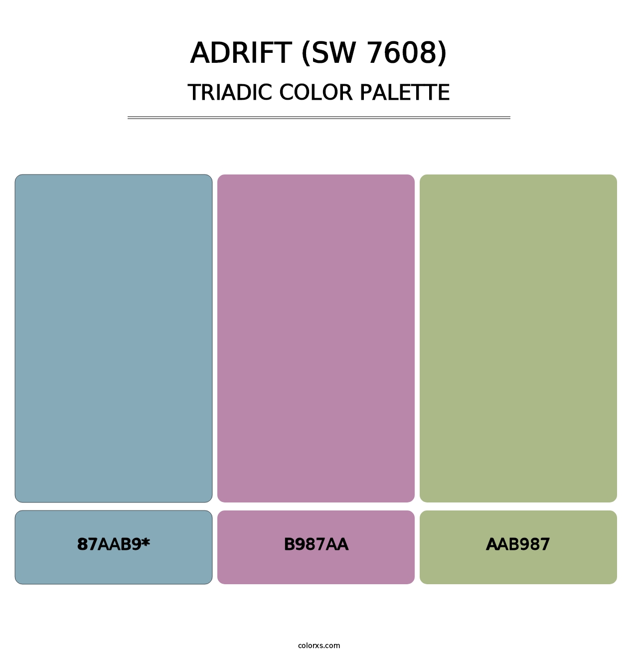 Adrift (SW 7608) - Triadic Color Palette