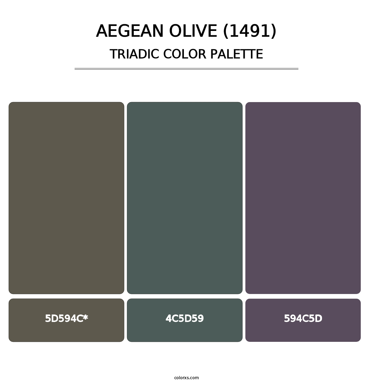 Aegean Olive (1491) - Triadic Color Palette