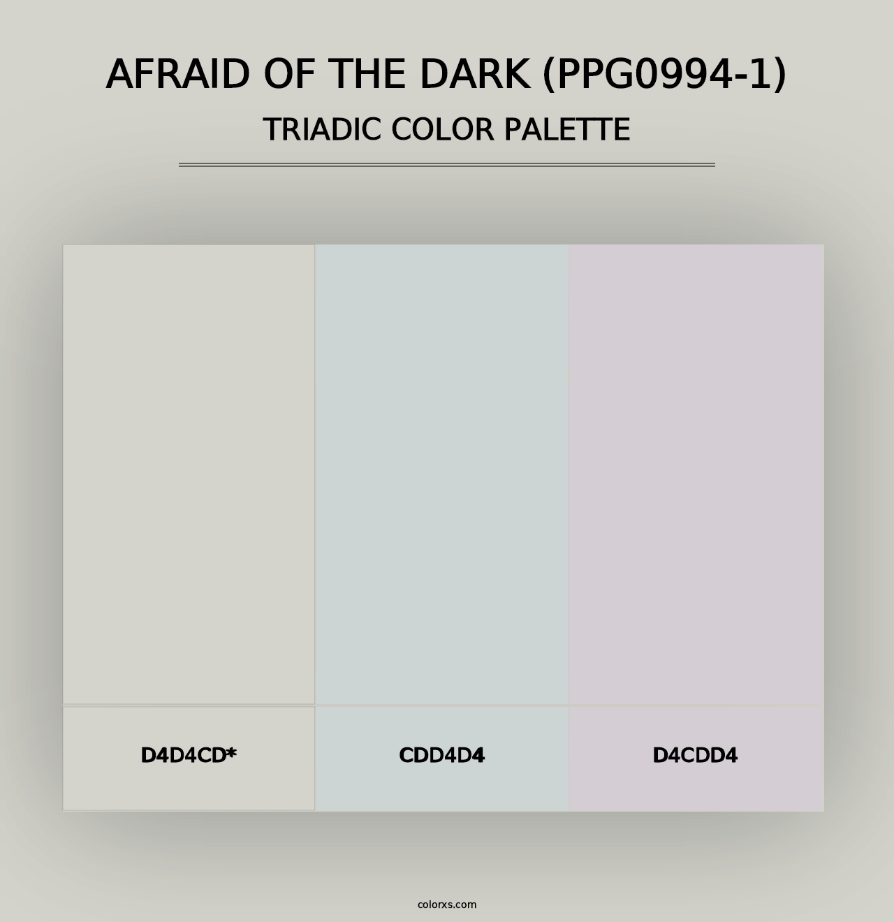 Afraid Of The Dark (PPG0994-1) - Triadic Color Palette