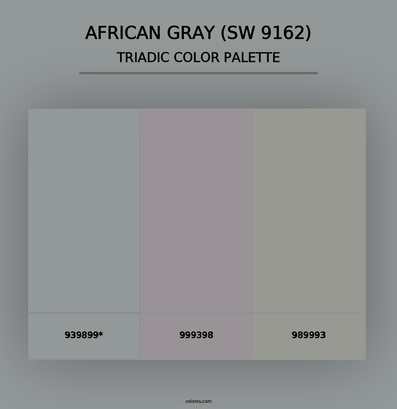 African Gray (SW 9162) - Triadic Color Palette