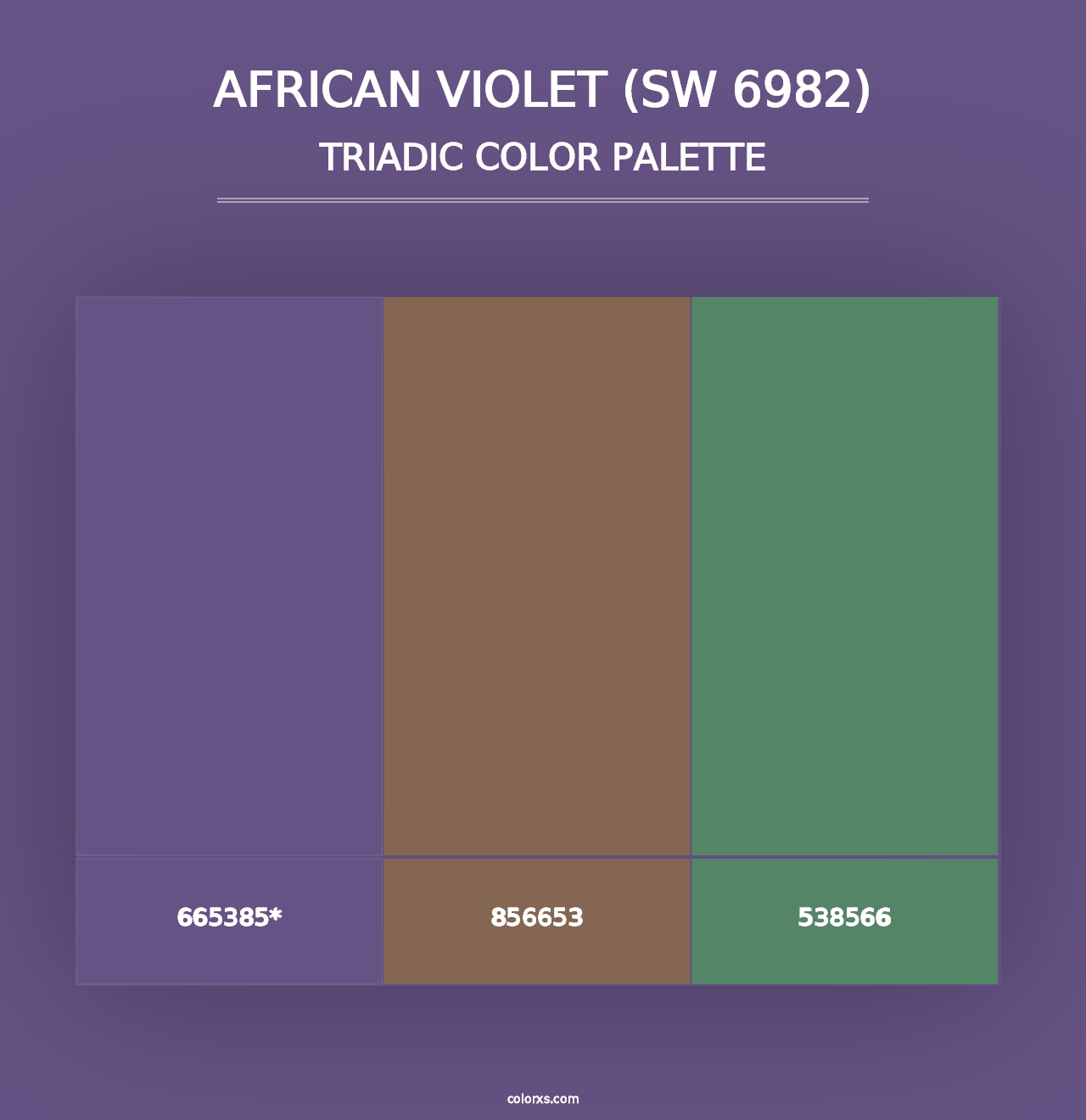 African Violet (SW 6982) - Triadic Color Palette