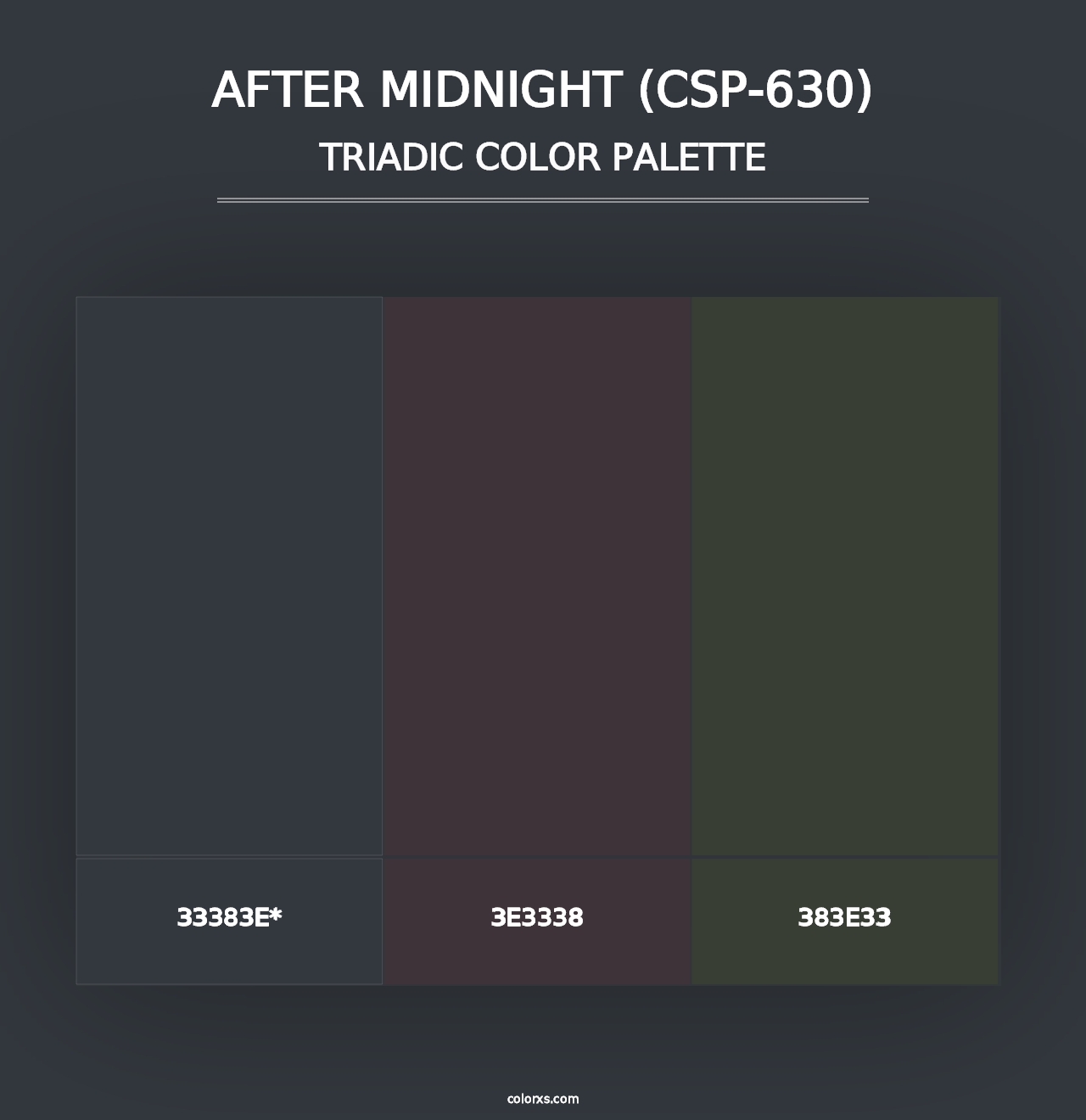 After Midnight (CSP-630) - Triadic Color Palette