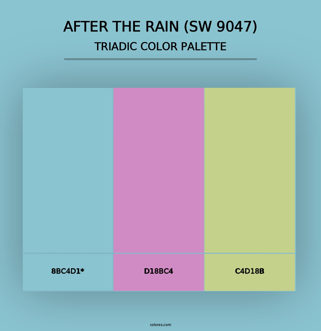 After the Rain (SW 9047) - Triadic Color Palette