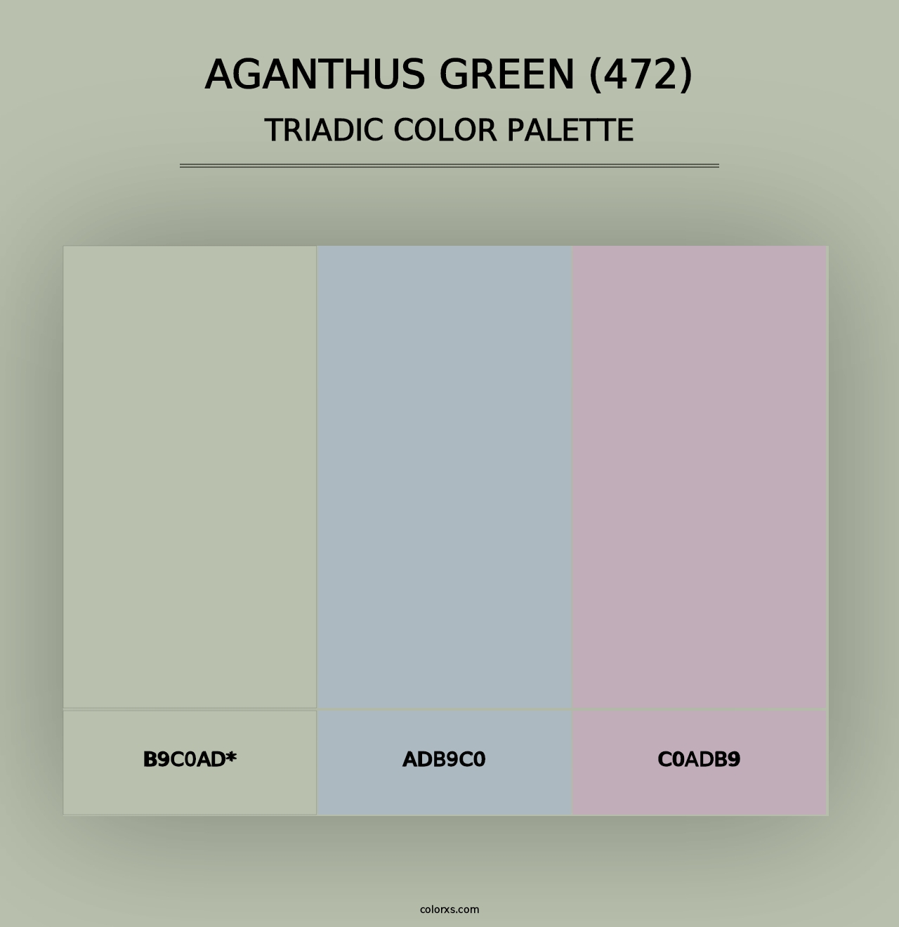 Aganthus Green (472) - Triadic Color Palette