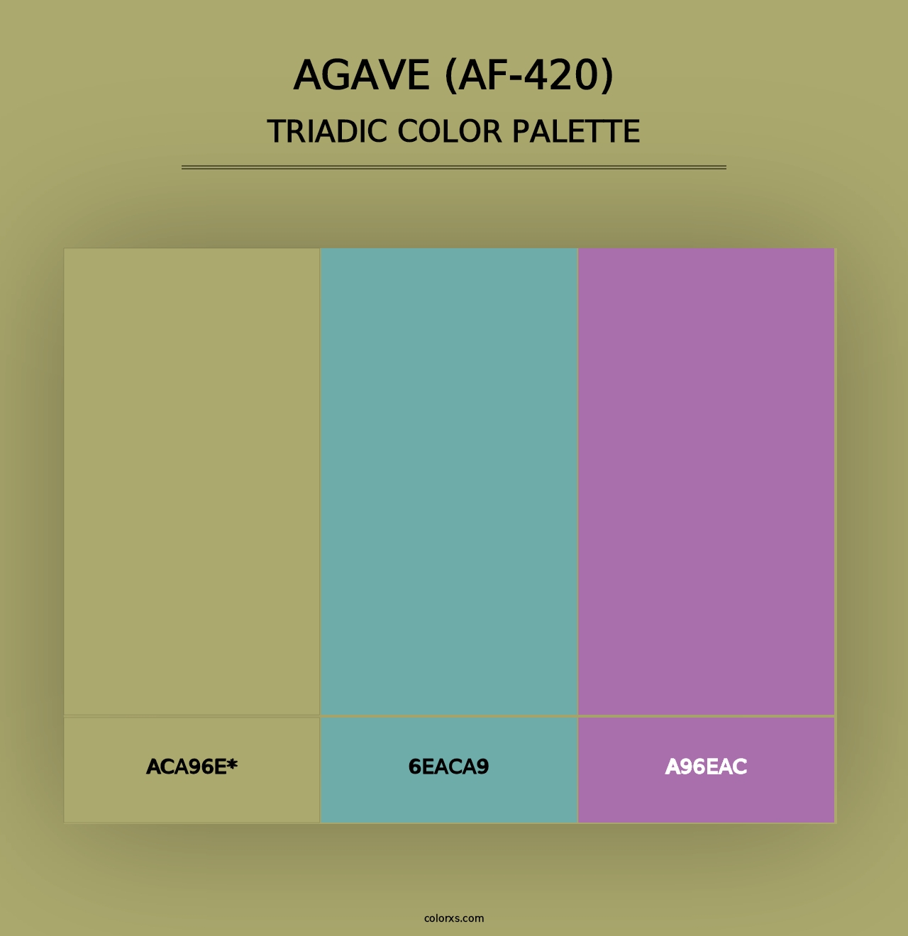 Agave (AF-420) - Triadic Color Palette