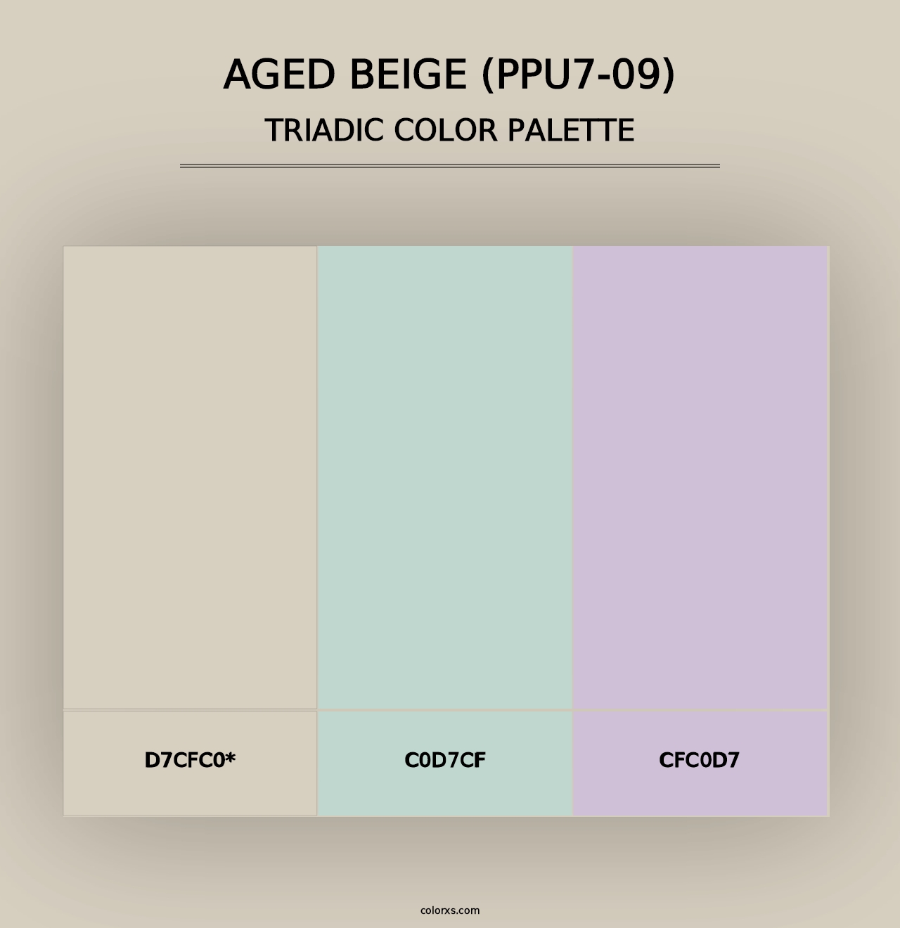 Aged Beige (PPU7-09) - Triadic Color Palette