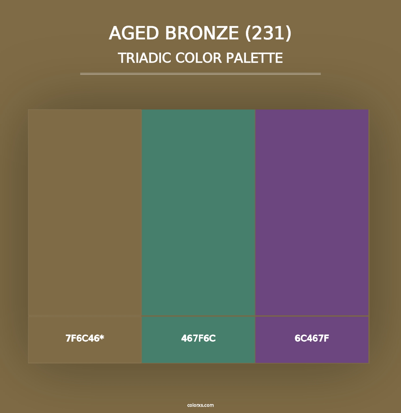 Aged Bronze (231) - Triadic Color Palette