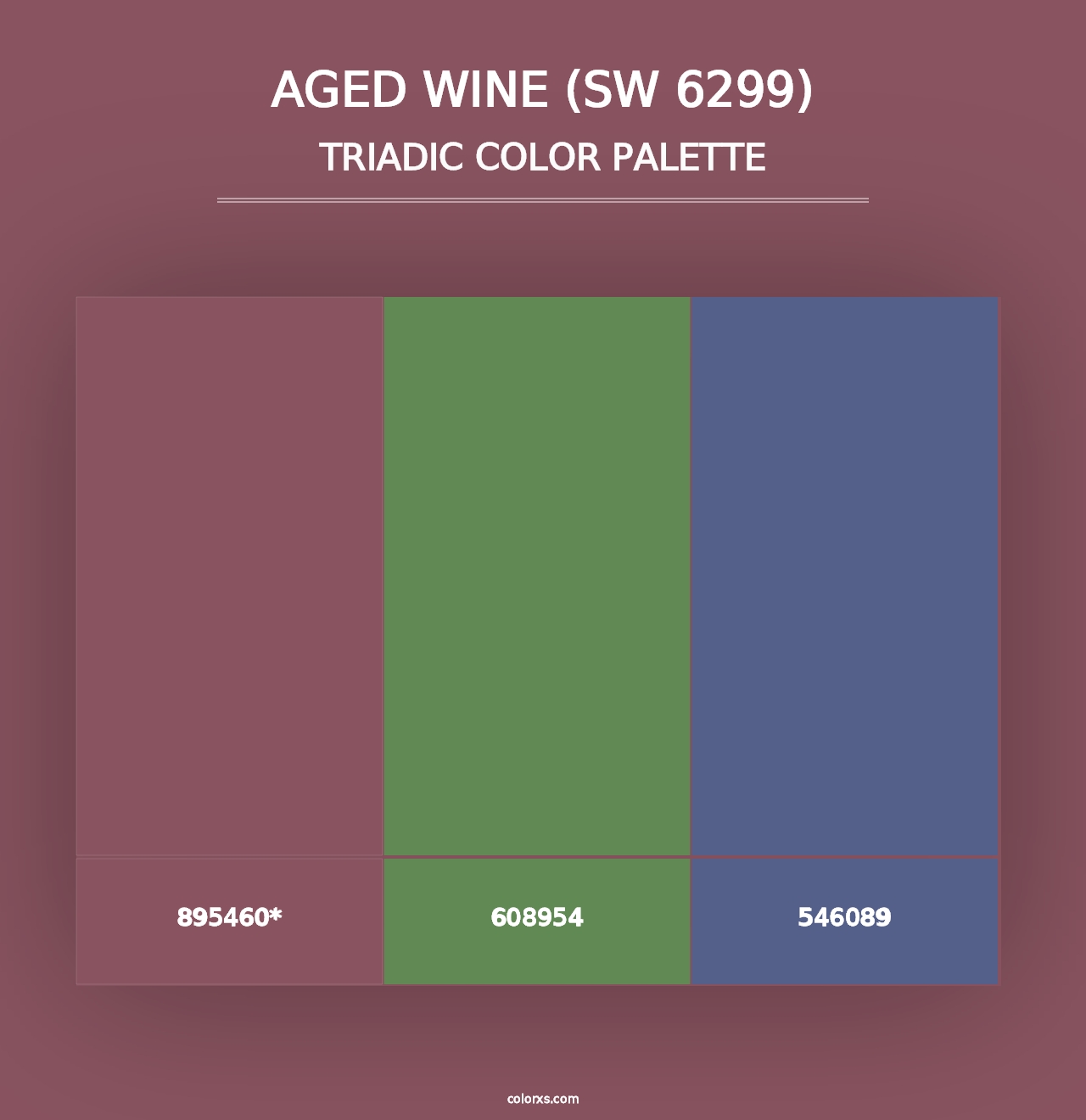 Aged Wine (SW 6299) - Triadic Color Palette