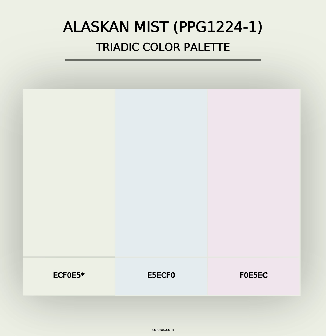 Alaskan Mist (PPG1224-1) - Triadic Color Palette