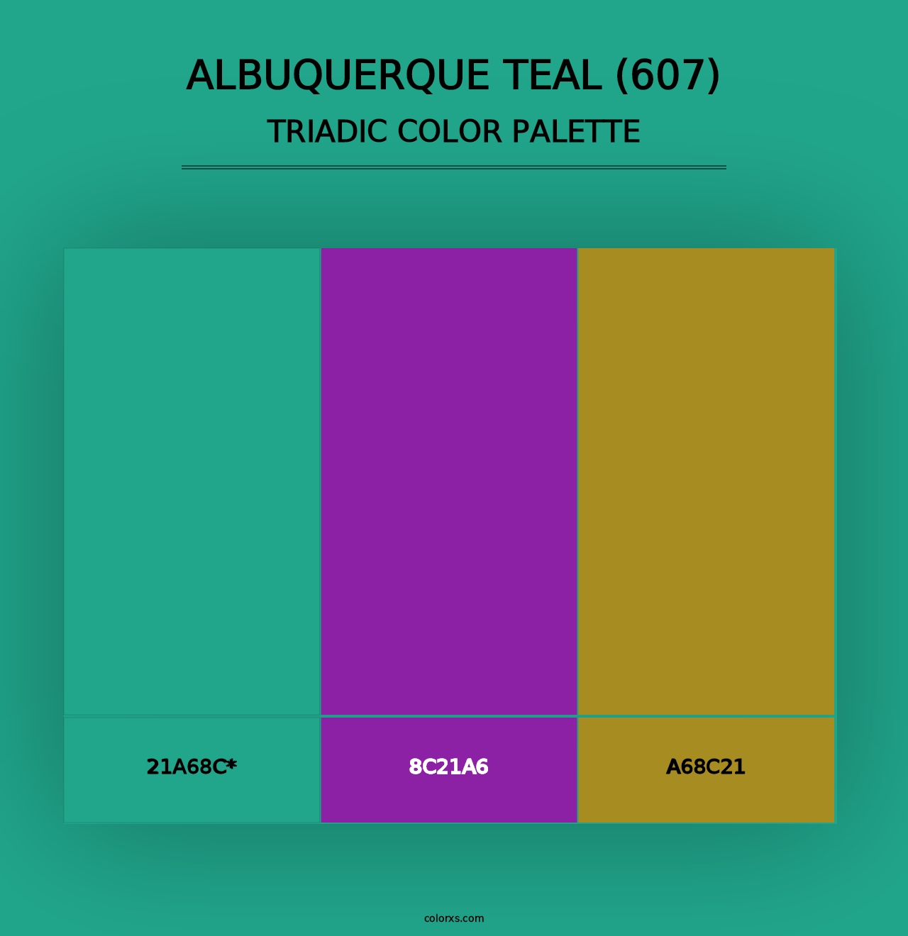 Albuquerque Teal (607) - Triadic Color Palette