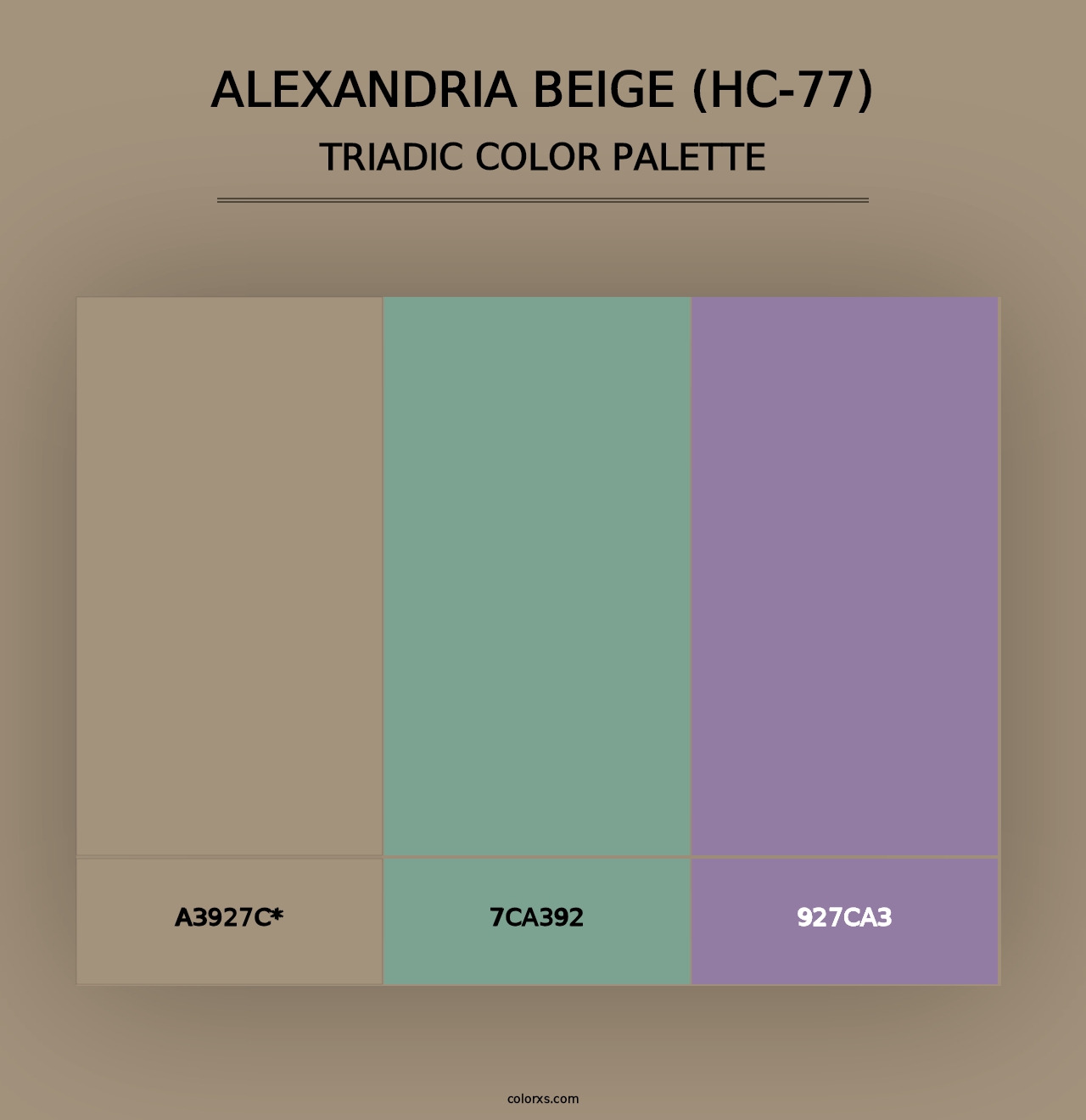 Alexandria Beige (HC-77) - Triadic Color Palette