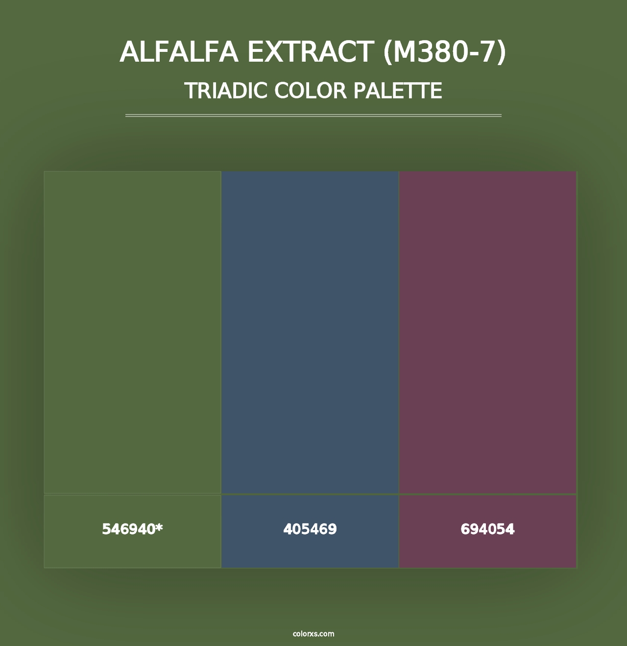 Alfalfa Extract (M380-7) - Triadic Color Palette