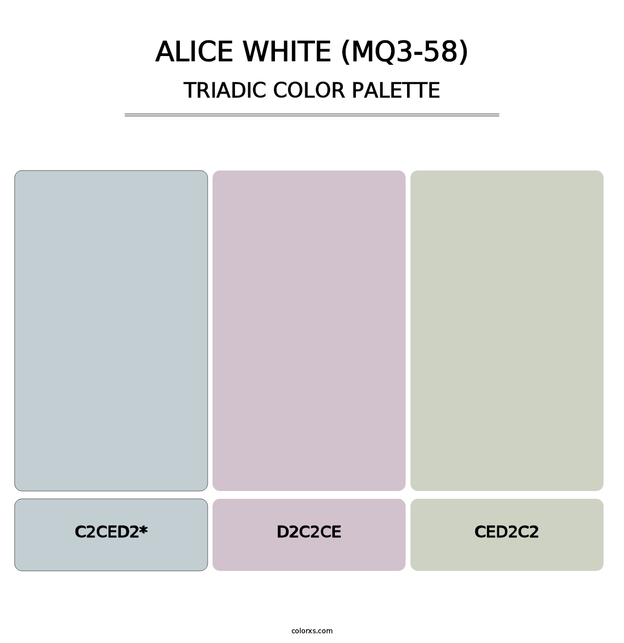 Alice White (MQ3-58) - Triadic Color Palette