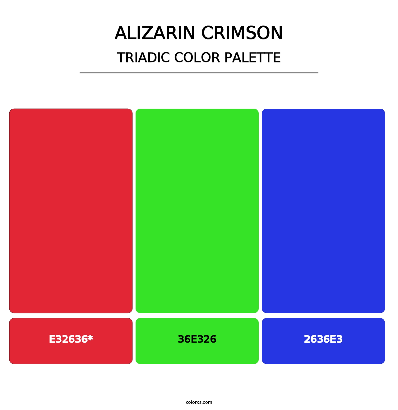 Alizarin Crimson - Triadic Color Palette