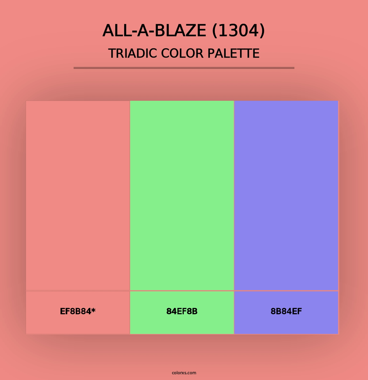 All-a-Blaze (1304) - Triadic Color Palette